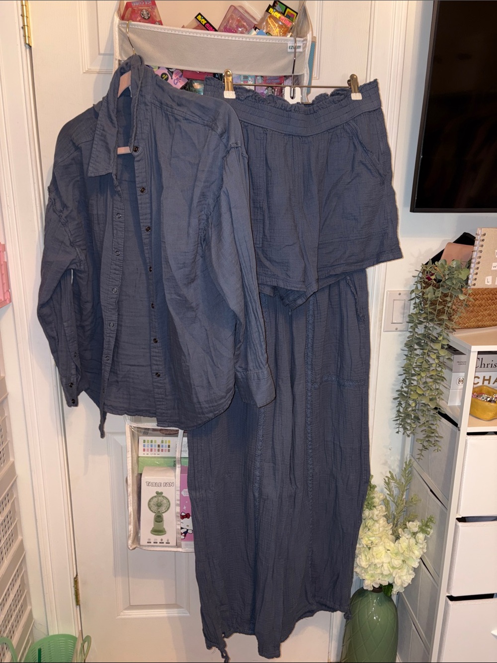 SO Wide-Leg 3-Piece Set in Slate Blue